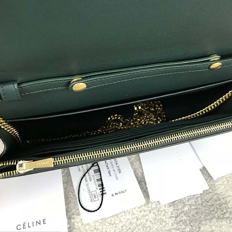 Celine Frame Evening Clutch on Chain in Bicolour Smooth Lambskin for Women