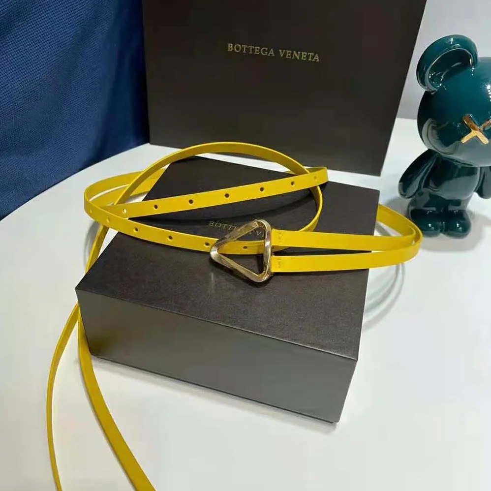 Bottega Veneta Grasp Belt Leather Double Strap for Women in Yellow Bottega Veneta Grasp Belt Leather Double Strap for Women in Yellow