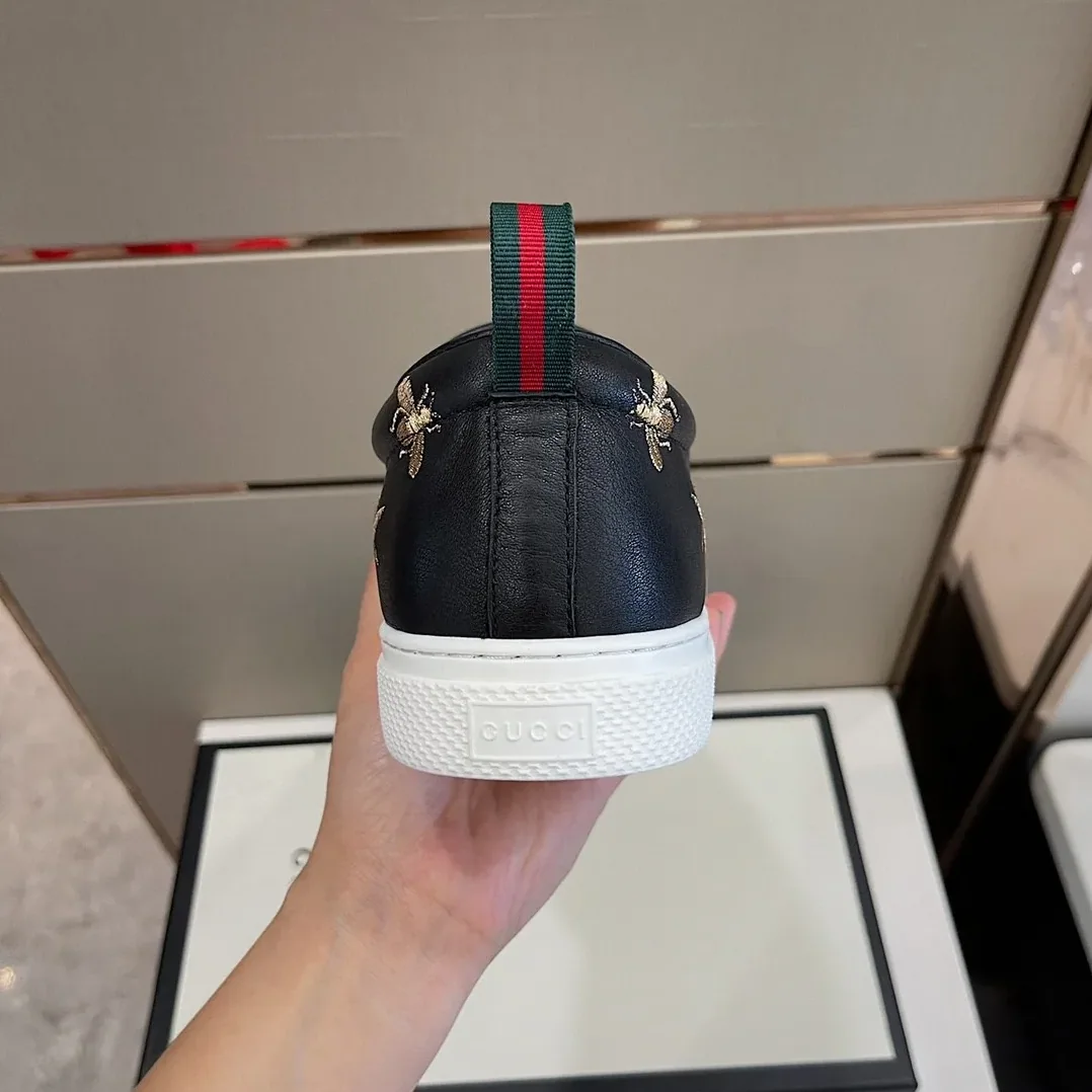 Gucci Slip-On Sneaker With Bees Black for Men Gucci Slip-On Sneaker With Bees Black for Men