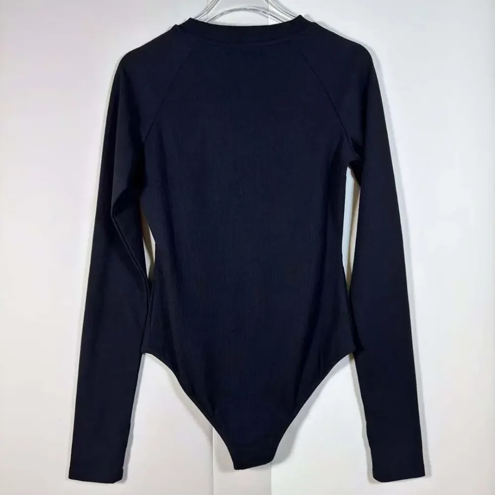 Prada Ribbed Knit Jersey Bodysuit for Women in Black Prada Ribbed Knit Jersey Bodysuit for Women in Black