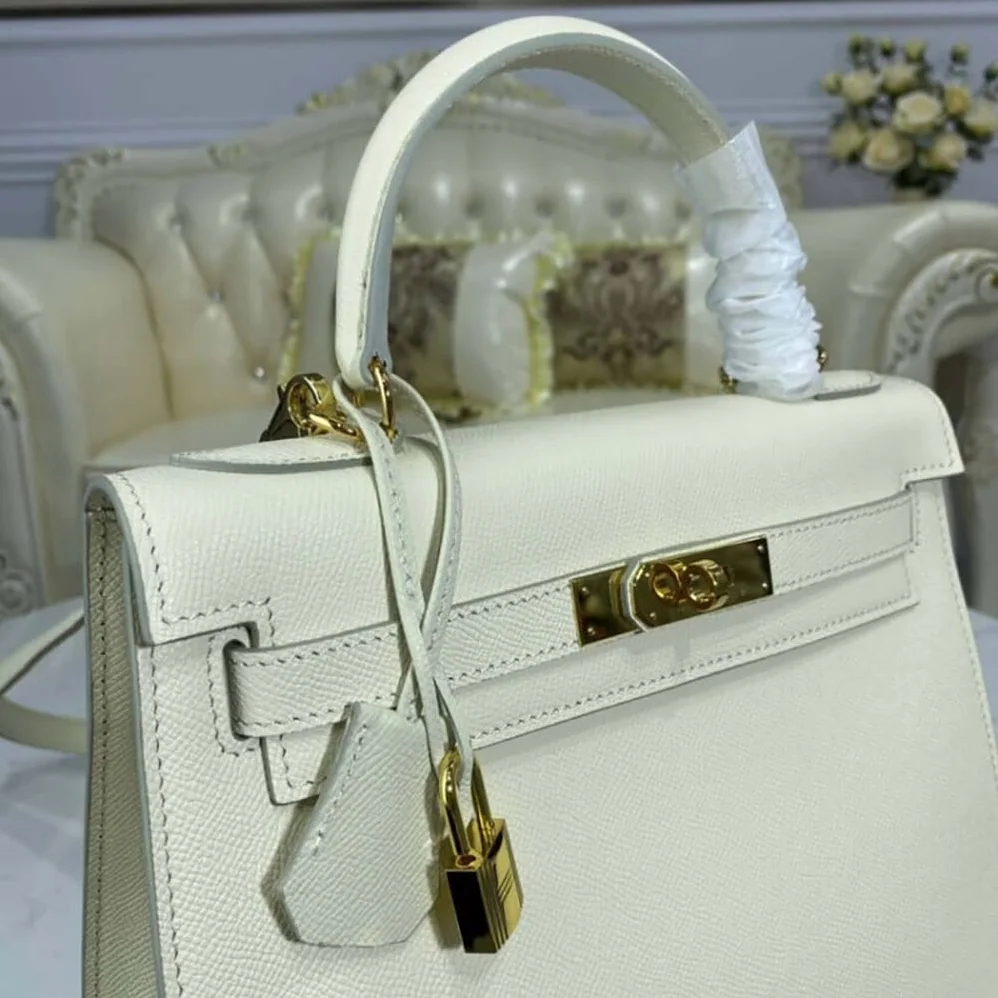 Hermes Kelly Bag 28 Epsom Leather for Women in White