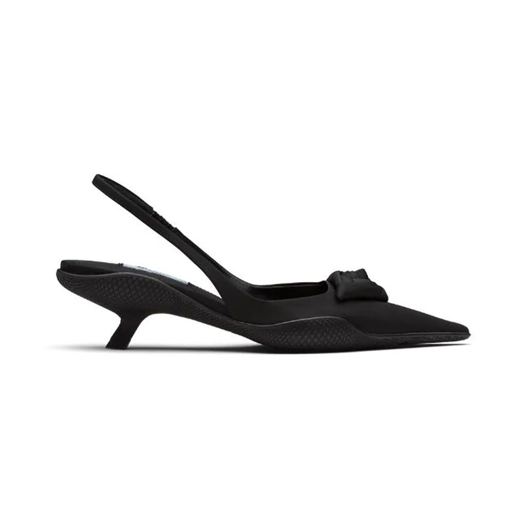 Prada Nylon Gabardine Slingback Pumps for Women in Black