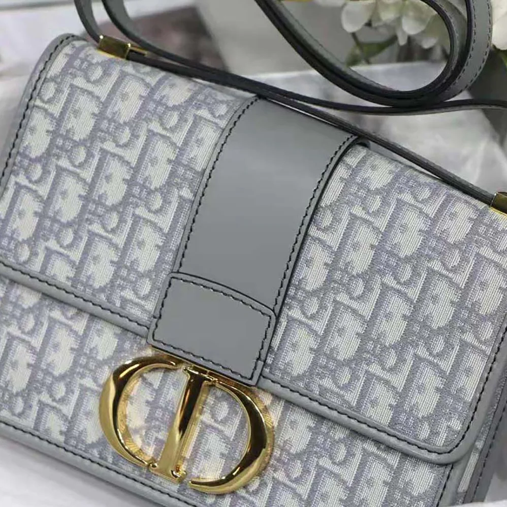 Dior 30 Montaigne Bag Gray Dior Oblique Jacquard for Women