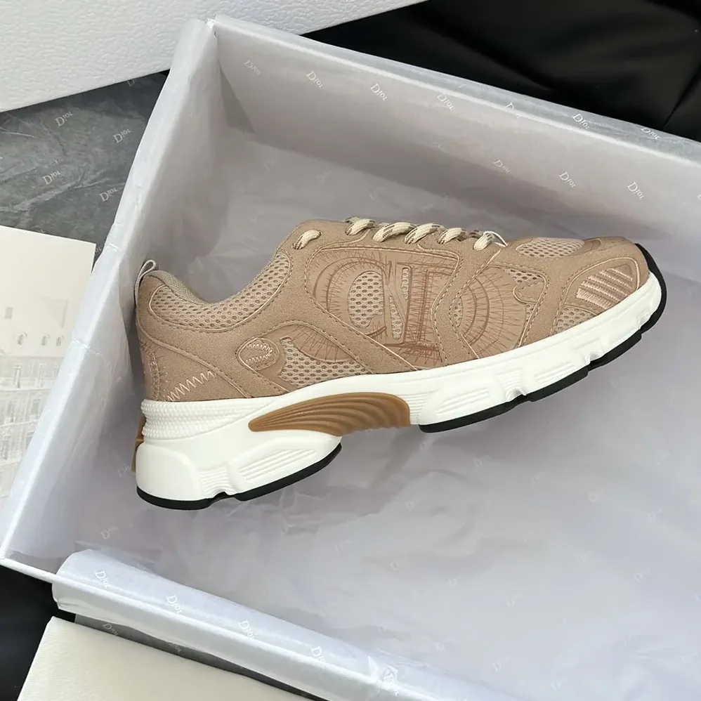 Dior Chrono Sneaker Nude Mesh and Suede Calfskin for Unisex Dior Chrono Sneaker Nude Mesh and Suede Calfskin for Unisex