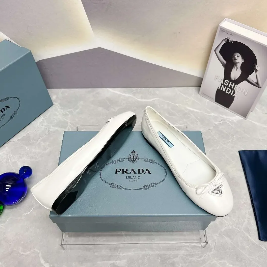 Prada Nappa Ballerinas White Prada Nappa Ballerinas White
