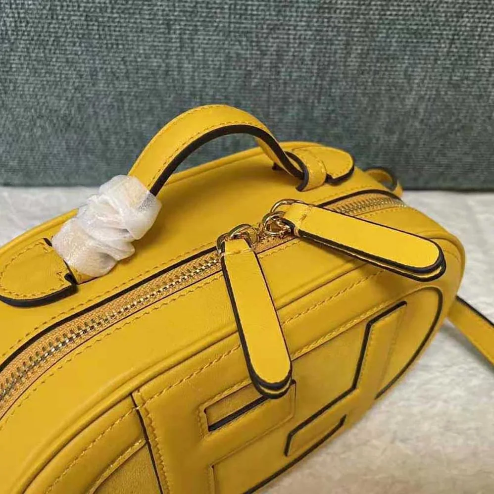 Fendi Mini Camera Case Yellow Leather and Suede Mini for Women in Bag Fendi Mini Camera Case Yellow Leather and Suede Mini for Women in Bag