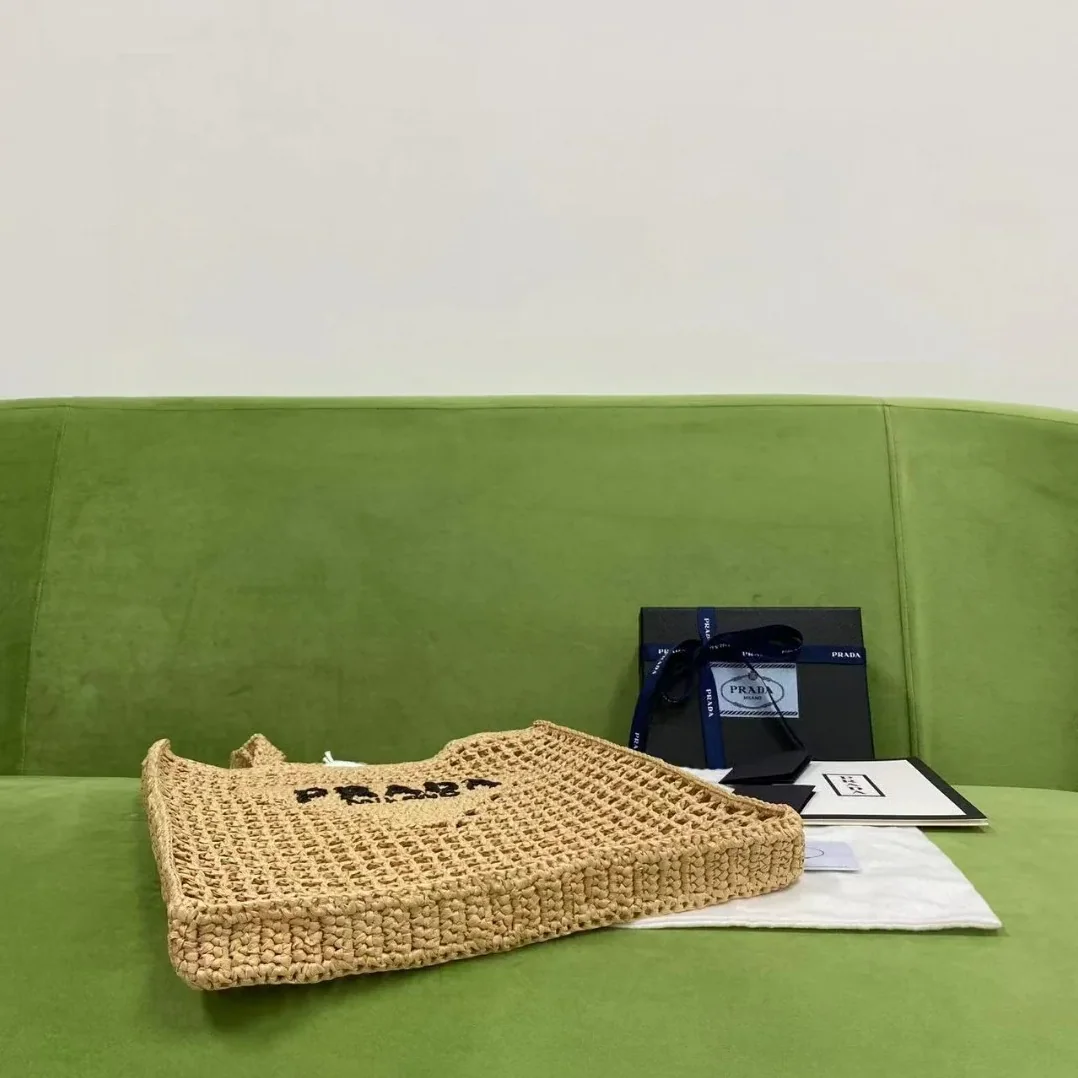 Prada Raffia Tote Bag Beige Prada Raffia Tote Bag Beige