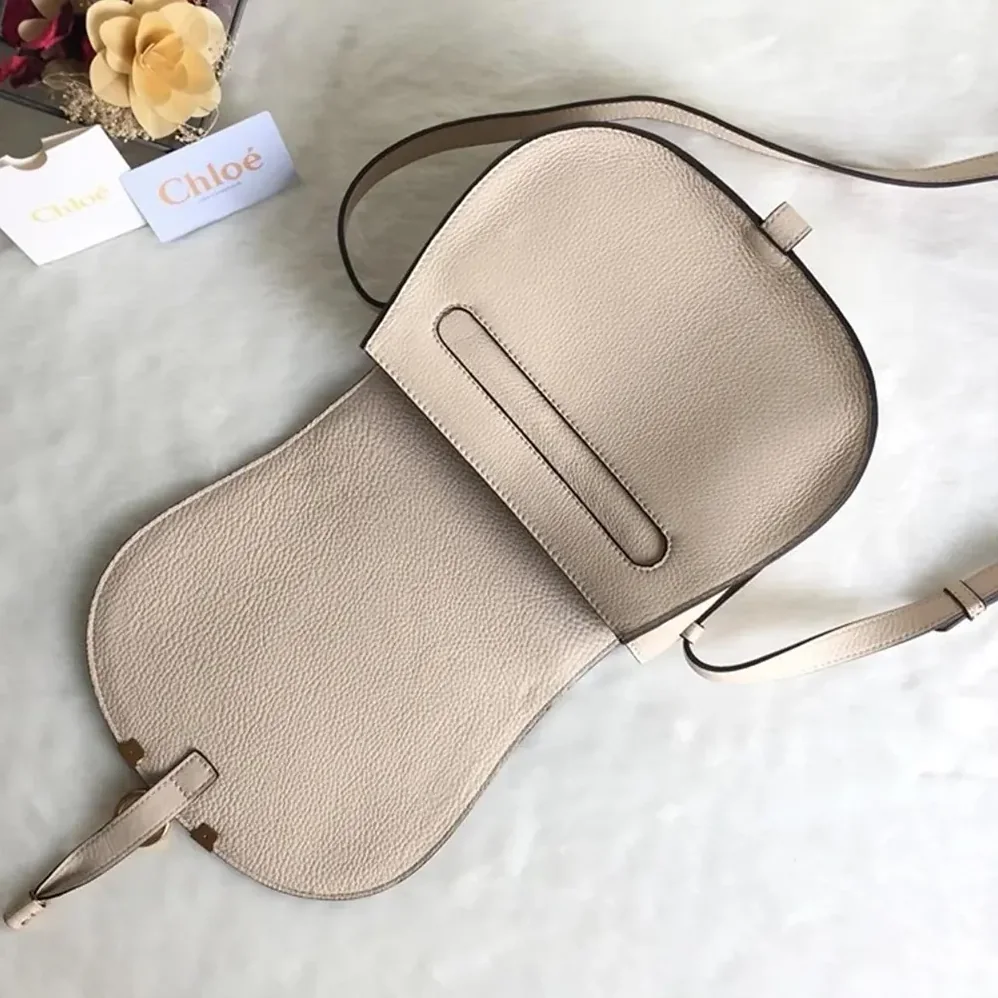 Chloe Marcie Small Saddle Bag for Women in Sandy