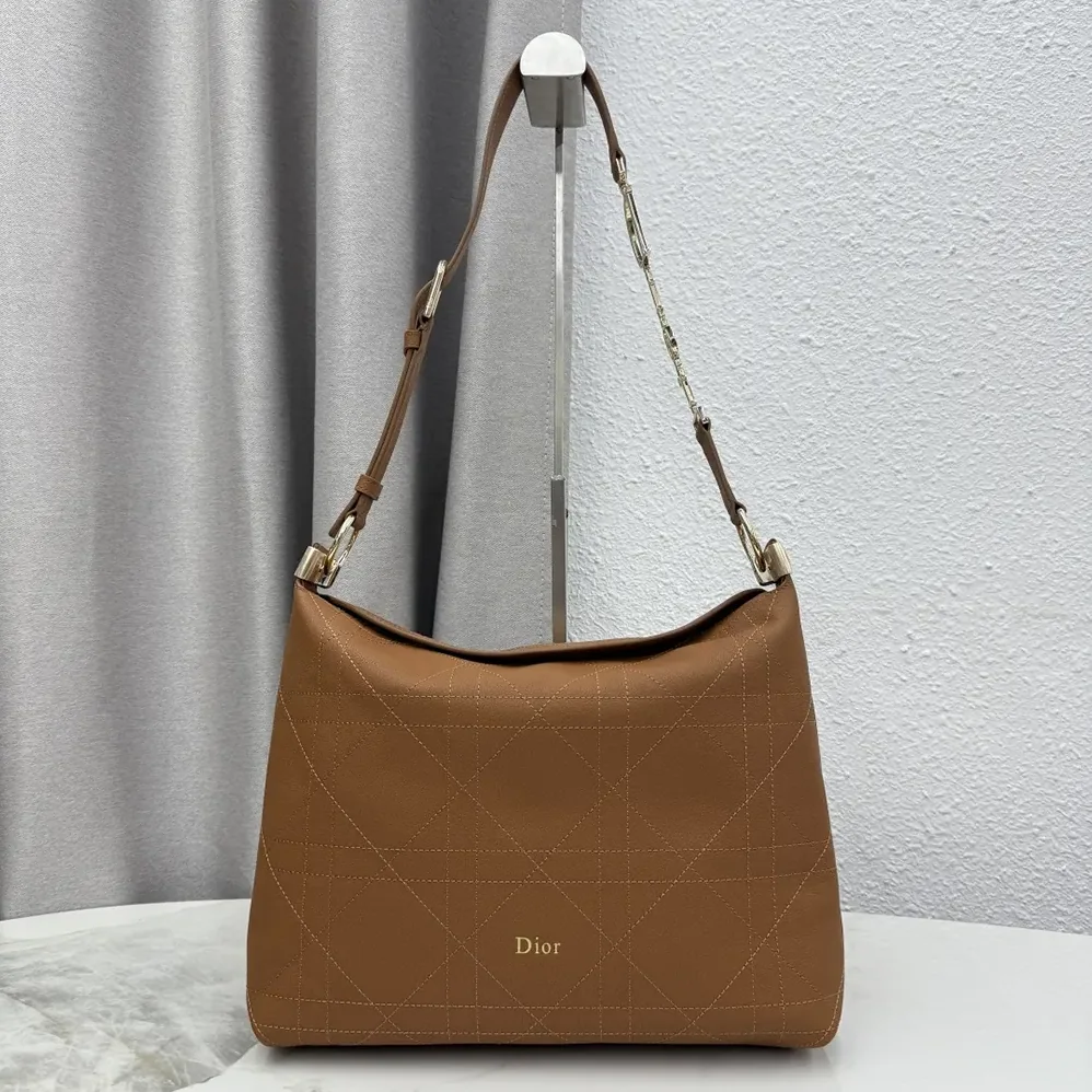 Dior Medium Diorly Bag Marron Bobby Flat Macrocannage Grained Calfskin for Women Dior Medium Diorly Bag Marron Bobby Flat Macrocannage Grained Calfskin for Women