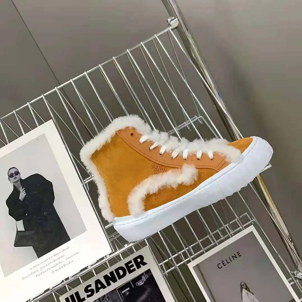 Fendi Force Yellow Suede High for Women in Tops