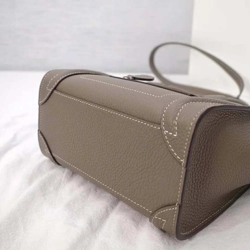 Celine Mini Luggage Handbag in Baby Drummed Calfskin for Women in Brown Celine Mini Luggage Handbag in Baby Drummed Calfskin for Women in Brown
