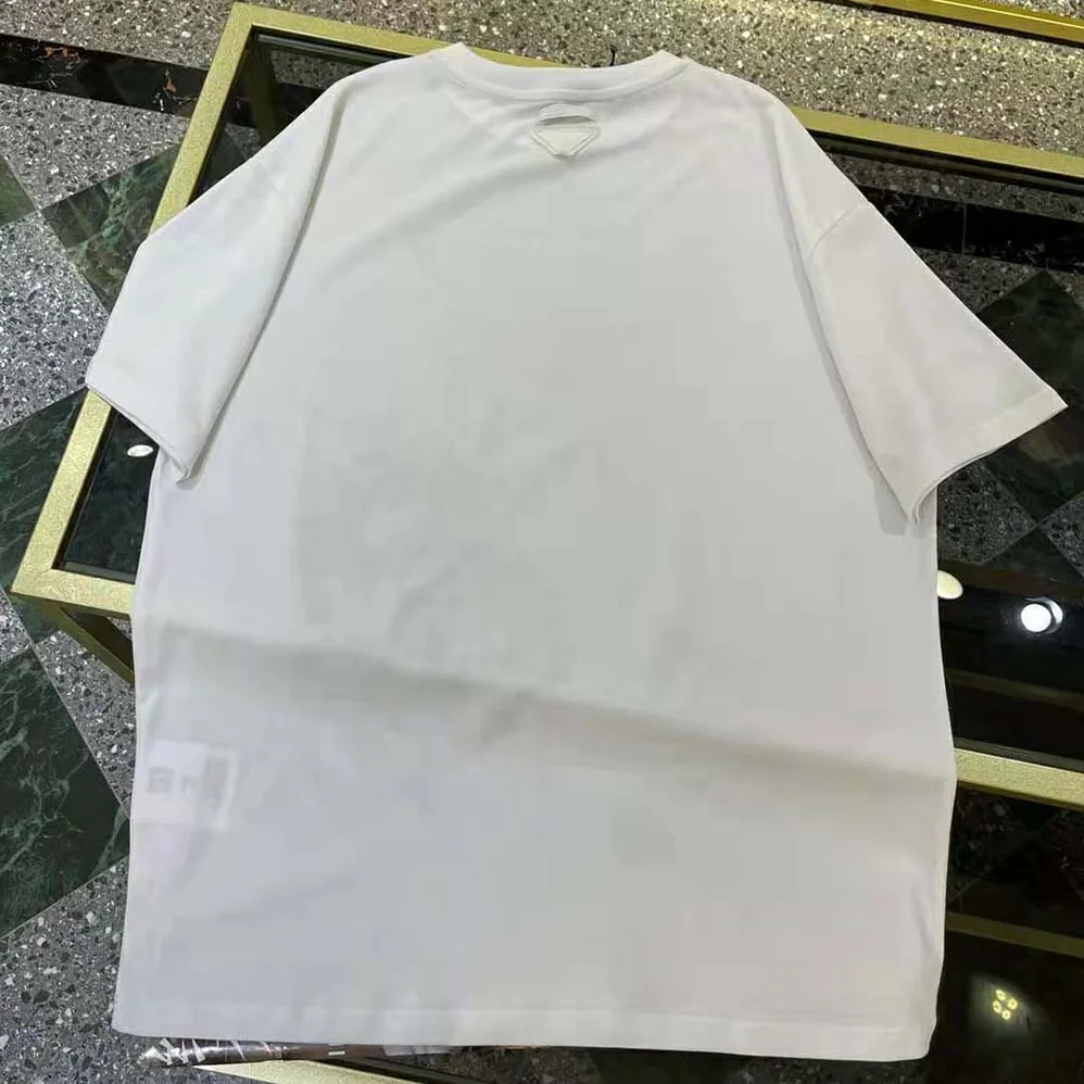 Prada Oversized Printed Jersey T-shirt for Women in White Prada Oversized Printed Jersey T-shirt for Women in White