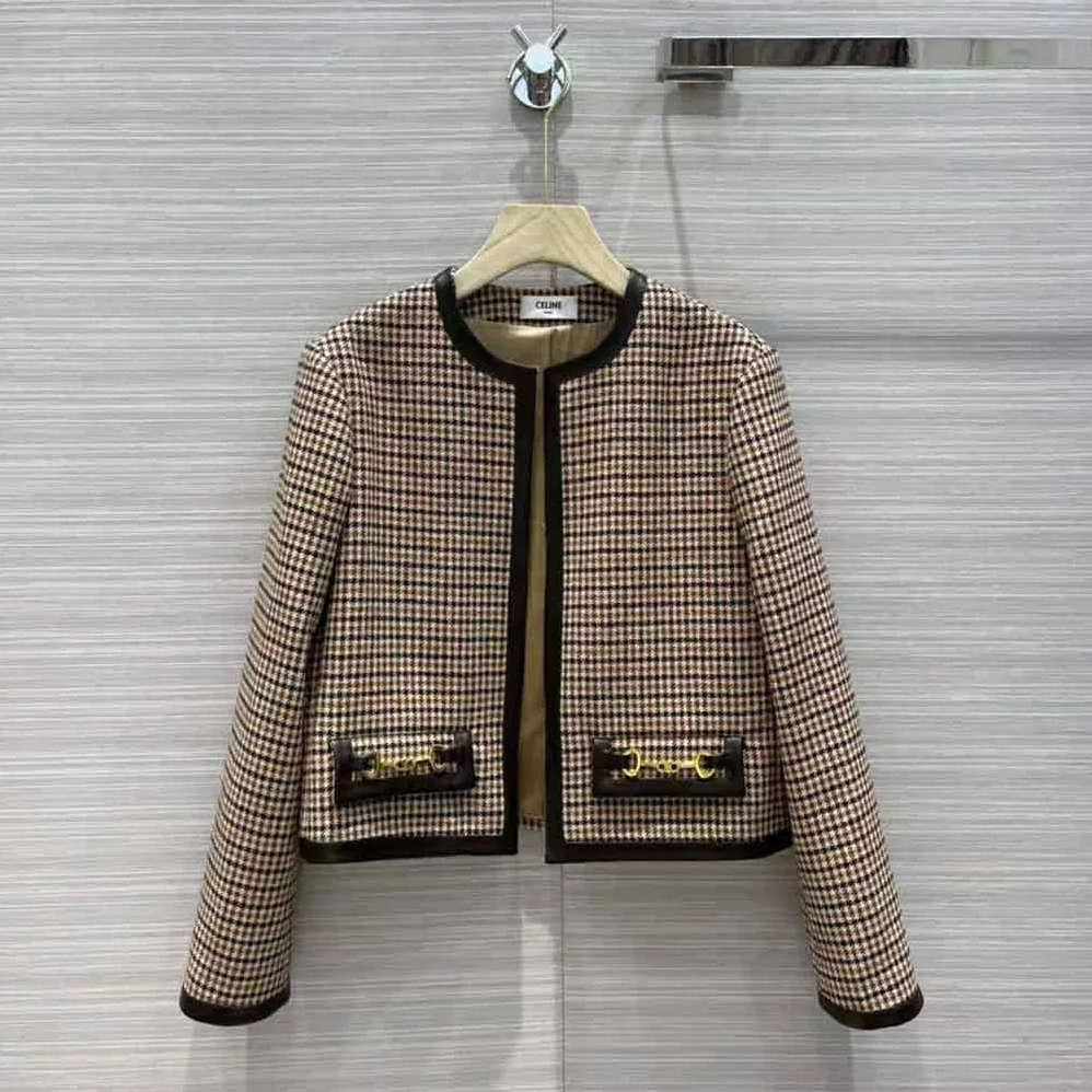 Celine Chasseur Jacket in Houndstooth Wool for Women Celine Chasseur Jacket in Houndstooth Wool for Women