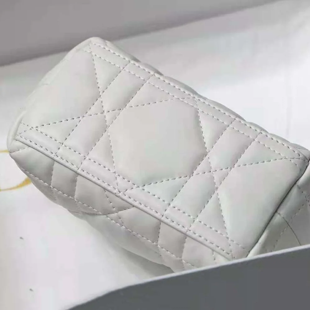 Dior Small Diortravel Nomad Pouch Latte Macrocannage Calfskin for Women