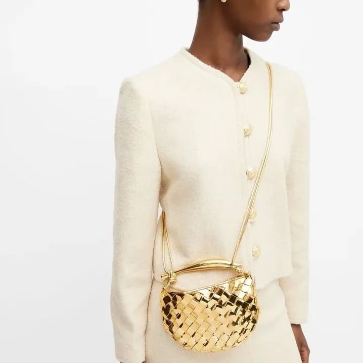 Bottega Veneta Mini Sardine Gold Bag - 7.9 Inches/ Bottega Veneta Mini Sardine Gold Bag - 7.9 Inches/