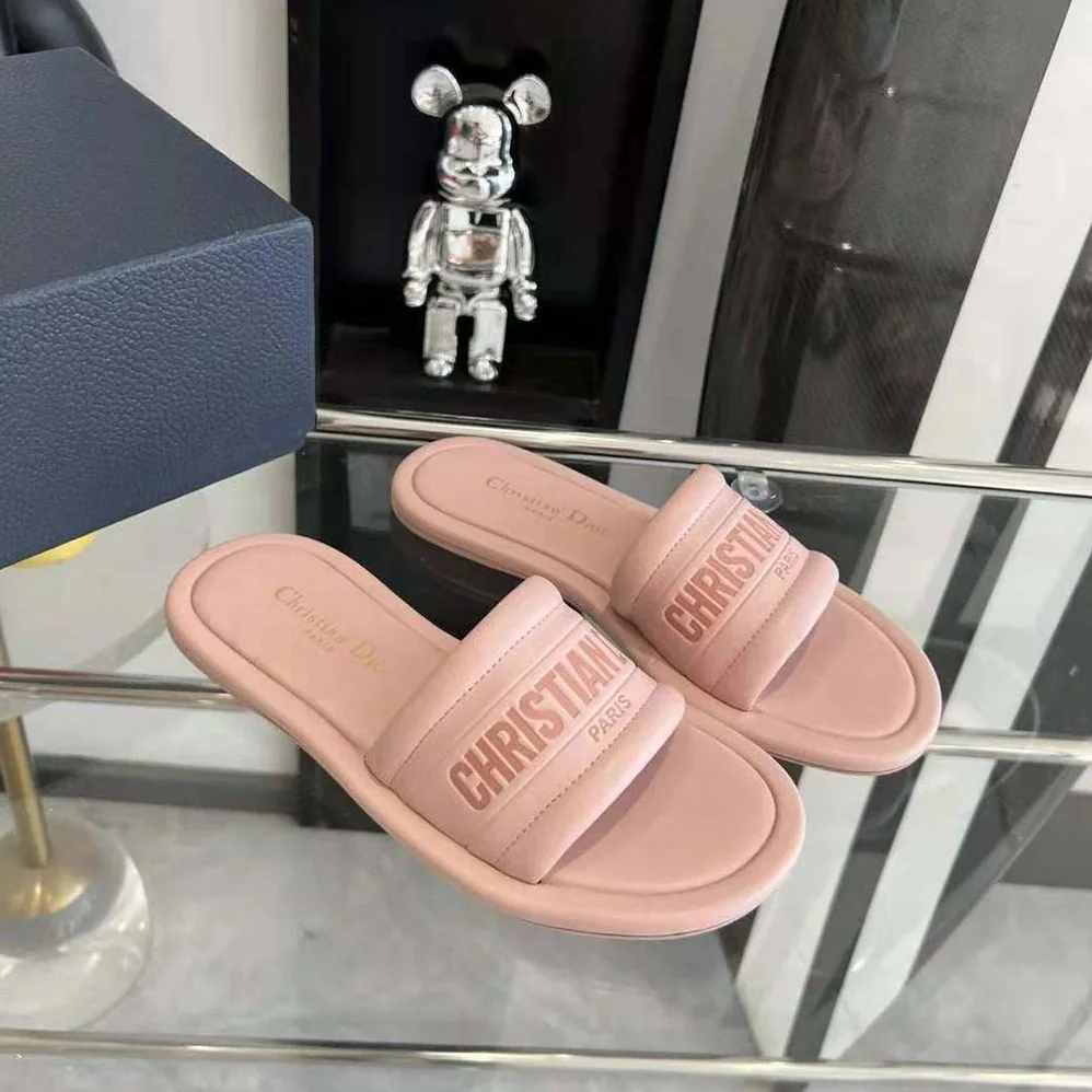 Dior Every-D Slide Pink Embossed Lambskin for Women