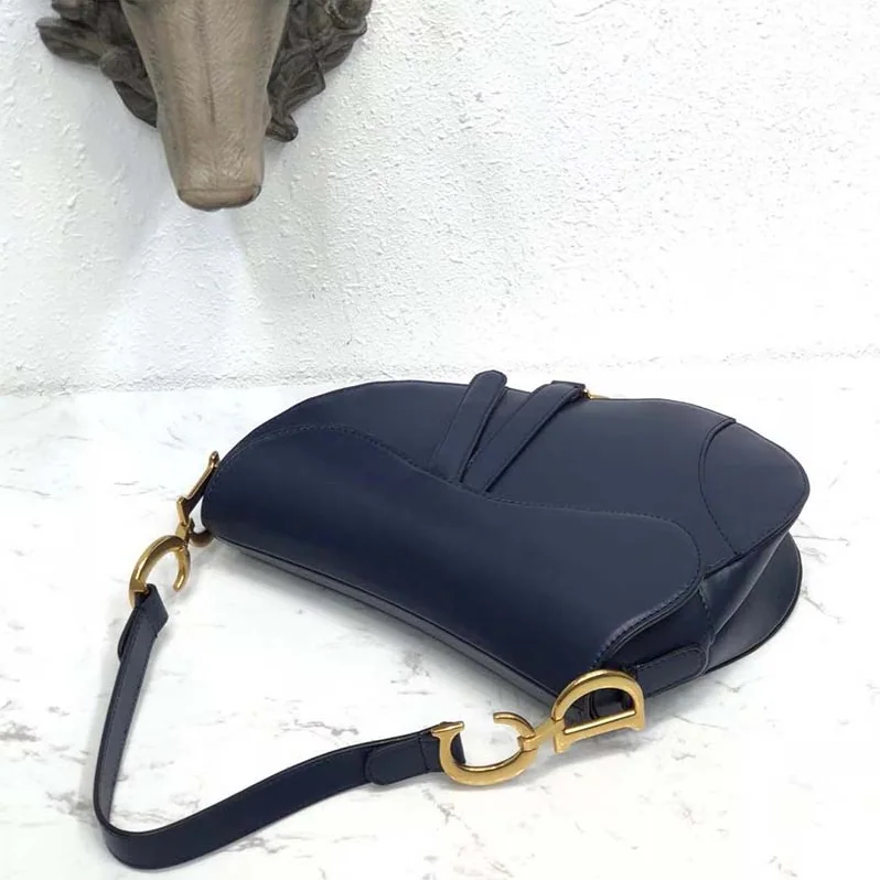 Dior Mini Saddle Bag in Blue Calfskin for Women Dior Mini Saddle Bag in Blue Calfskin for Women