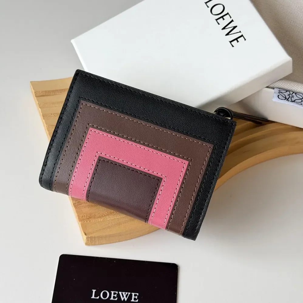 Loewe Compact Wallet in Nappa Calfskin for Unisex in Black Loewe Compact Wallet in Nappa Calfskin for Unisex in Black