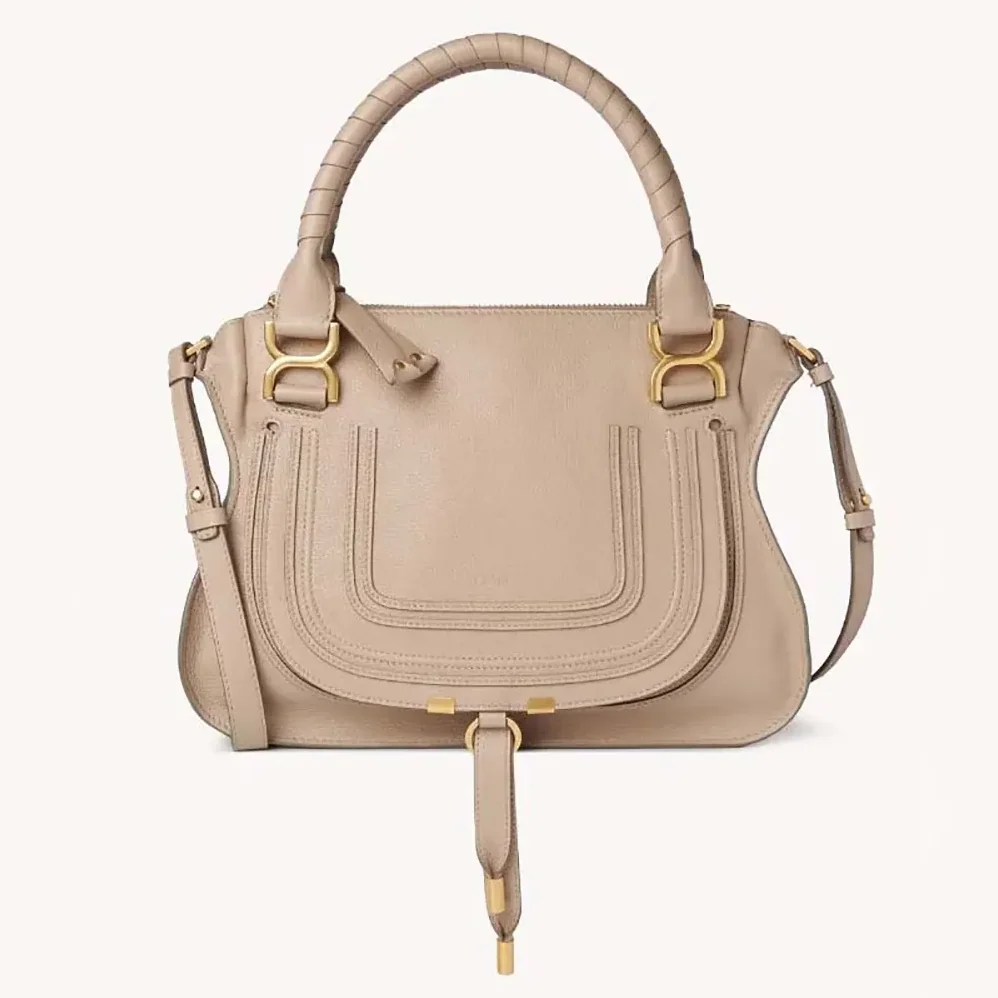 Chloe Marcie Bag in Grained Leather for Women in Beige Chloe Marcie Bag in Grained Leather for Women in Beige