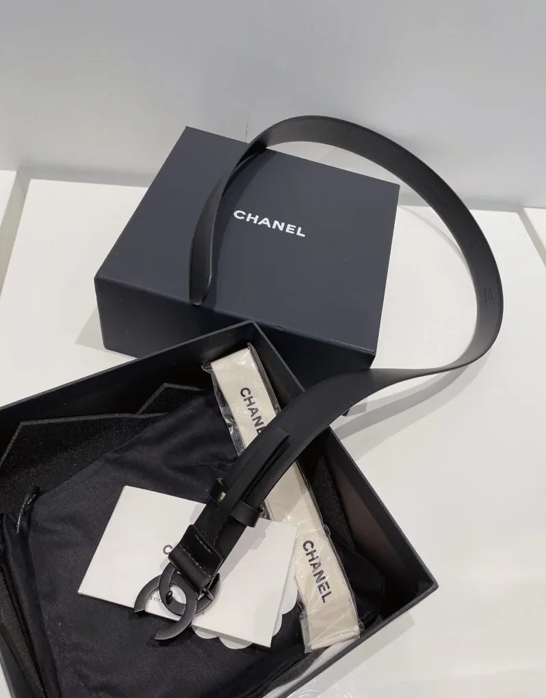 Chanel Interlocking C Buckle Belt Black Chanel Interlocking C Buckle Belt Black