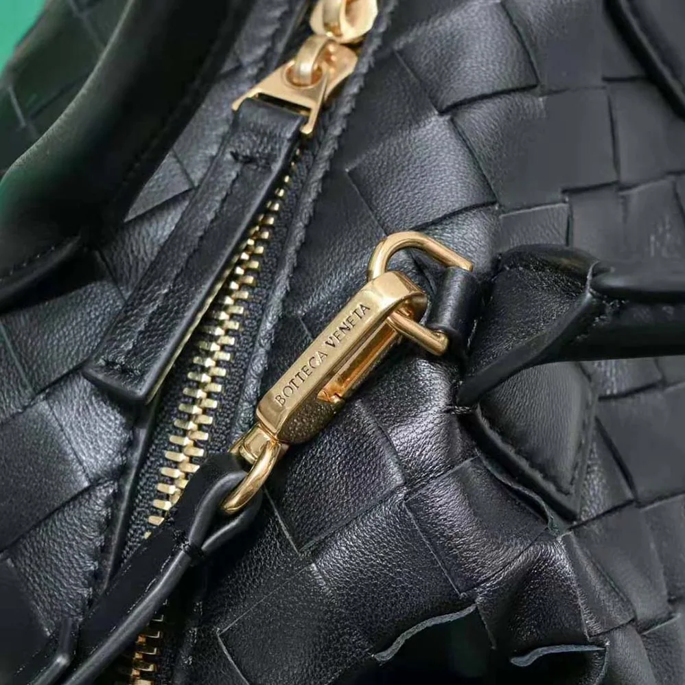 Bottega Veneta Mini Bauletto in Intrecciato Nappa Leather for Women in Black