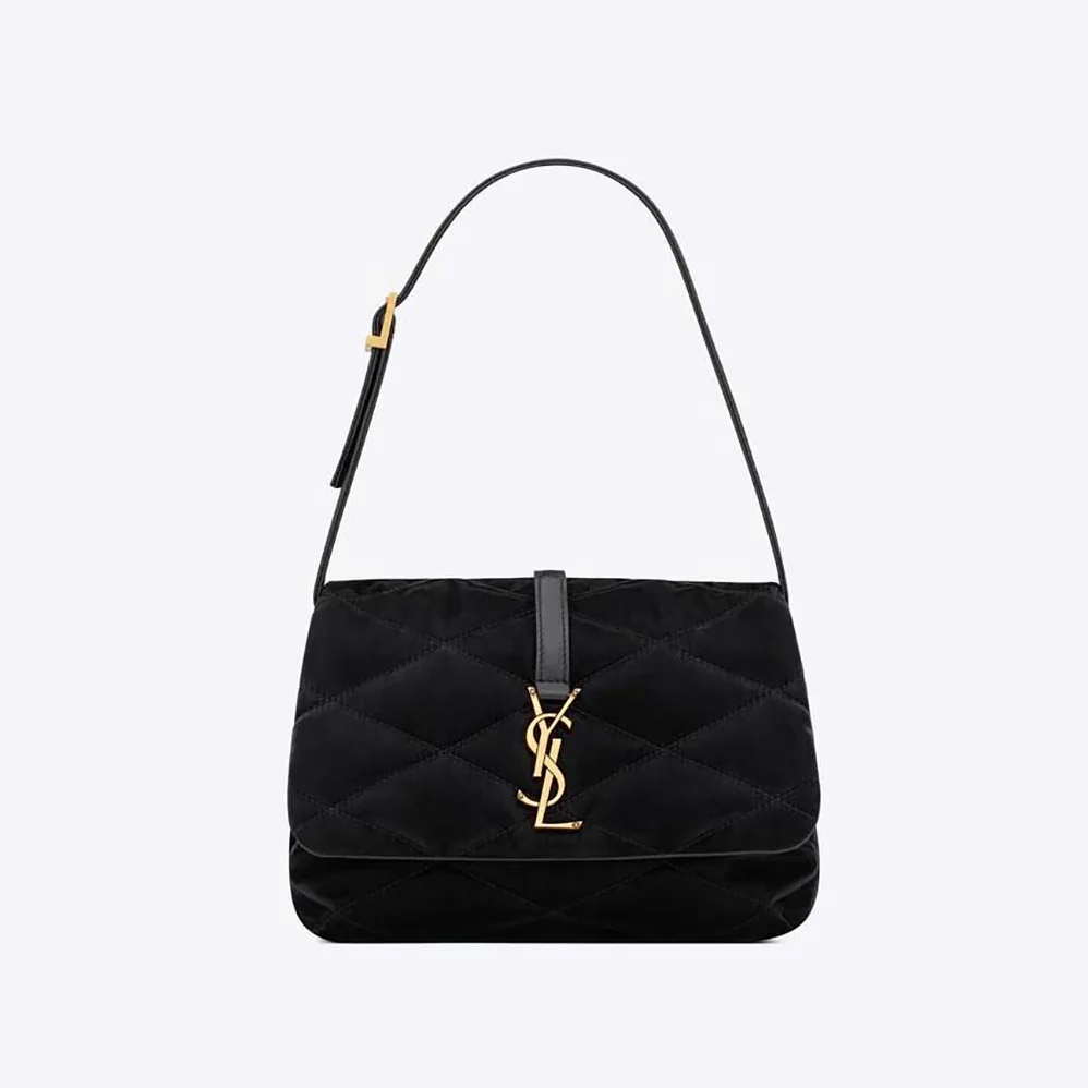 Saint Laurent YSL Le 57 Hobo Bag in Quilted Laquered Canvas and Leather for Women Saint Laurent YSL Le 57 Hobo Bag in Quilted Laquered Canvas and Leather for Women