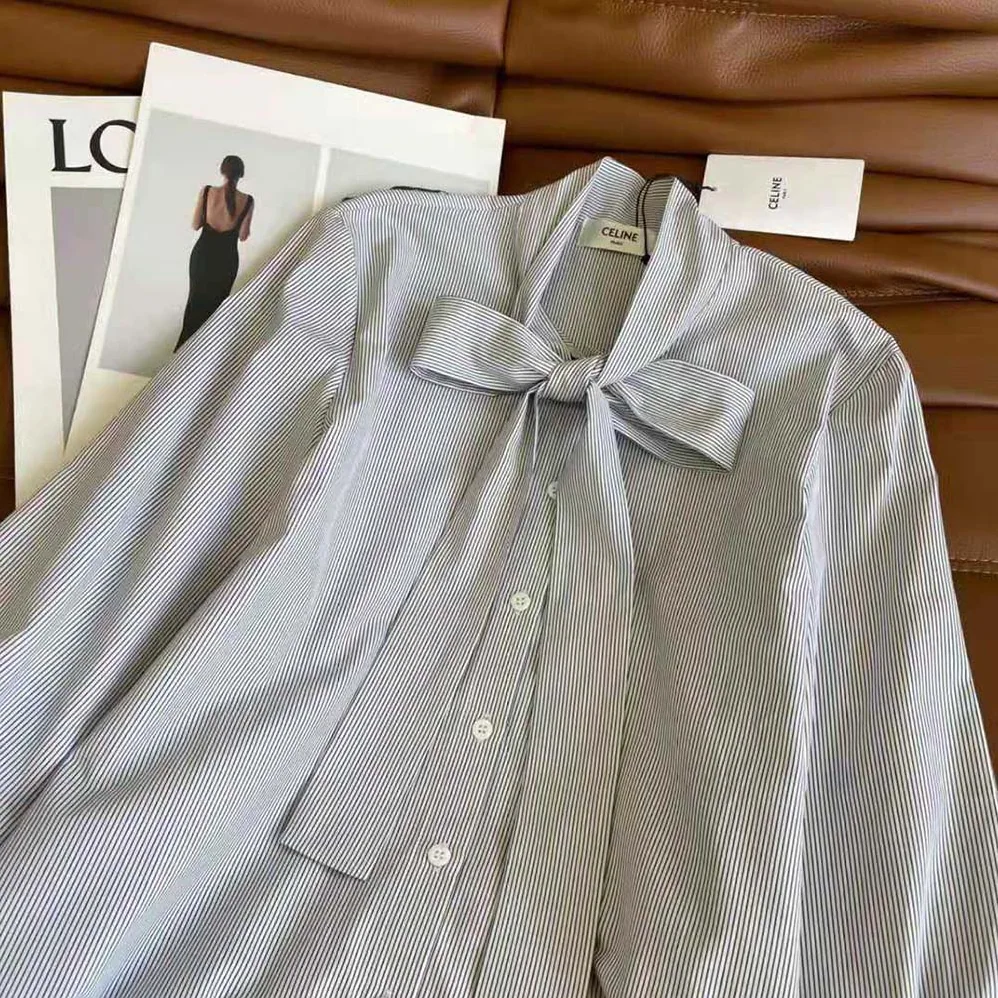 Celine Lavalliere Blouse in Silk Poplin for Women