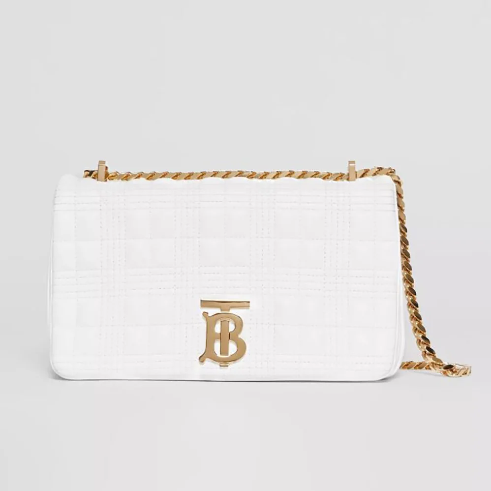 Burberry Small Quilted Lambskin Lola Bag for Women in White Burberry Small Quilted Lambskin Lola Bag for Women in White