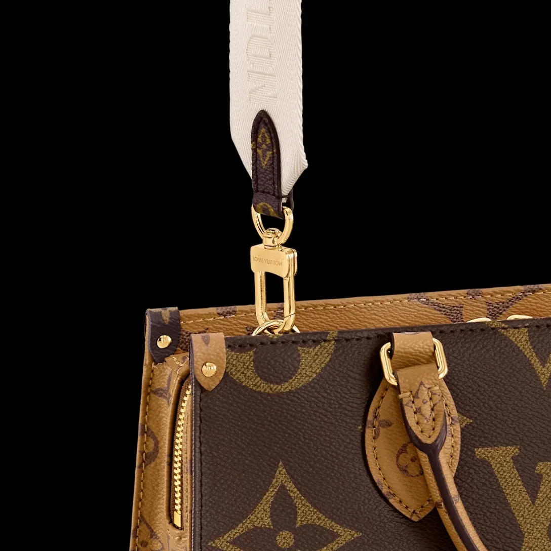Louis Vuitton OnTheGo East West Tote Bag in Brown Gold Hardware