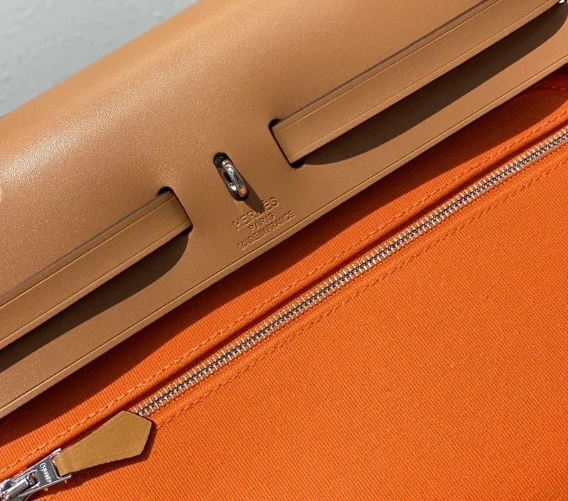 Hermes Herbag Zip Bag Orange, Silver Toned Hardware Bag Hermes Herbag Zip Bag Orange, Silver Toned Hardware Bag