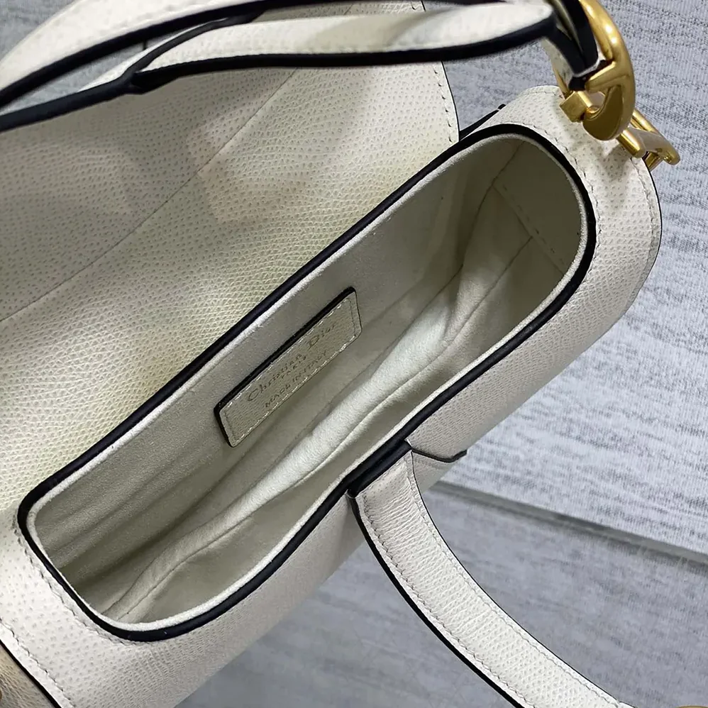 Dior Mini Saddle Bag with Strap Latte Grained Calfskin for Women Dior Mini Saddle Bag with Strap Latte Grained Calfskin for Women