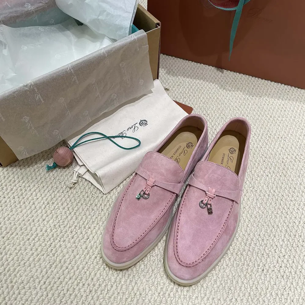 Loro Piana Summer Charms Walk Loafers for Unisex in Pink