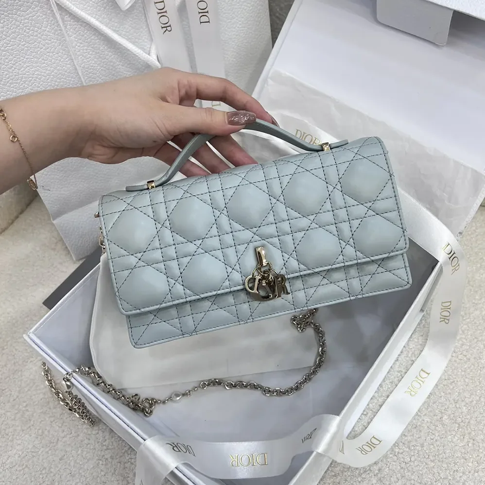 Dior My Dior Mini Bag Cloud Blue Cannage Lambskin for Women Dior My Dior Mini Bag Cloud Blue Cannage Lambskin for Women