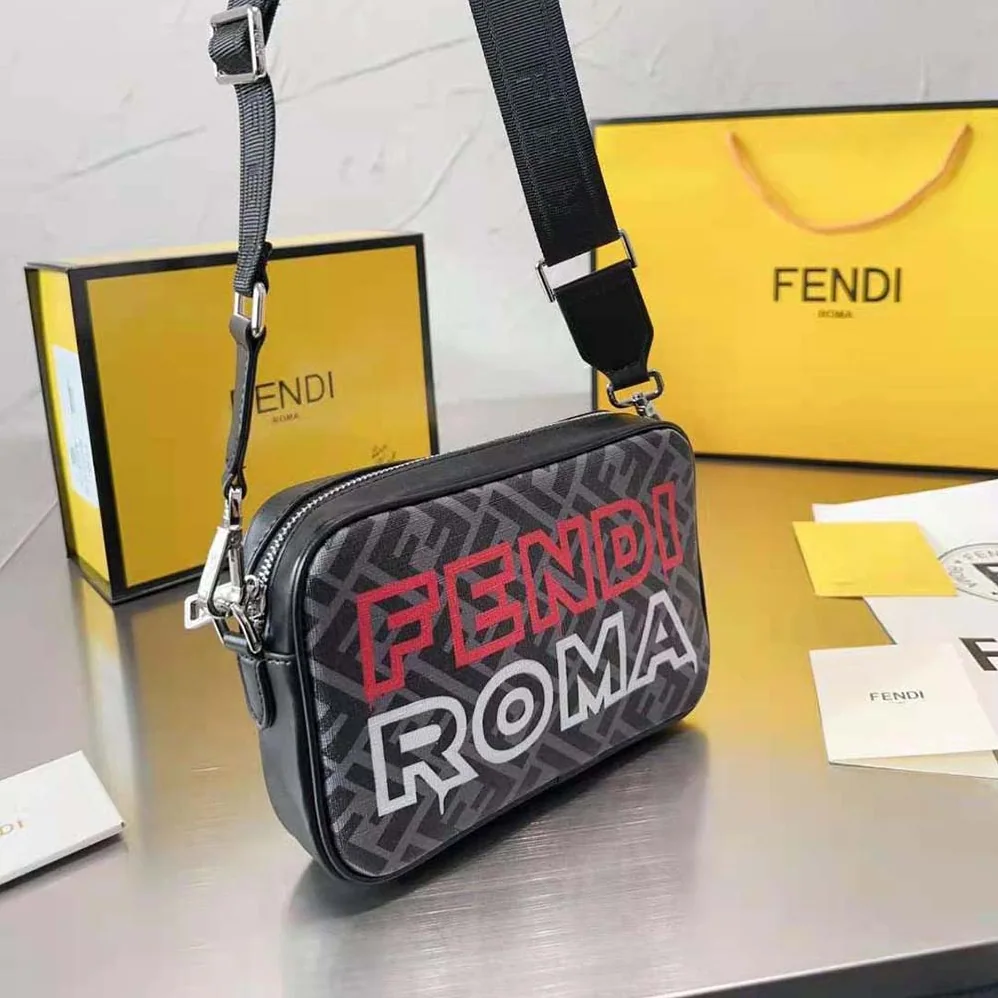 Fendi Camera Case Lunar New Year Capsule Gray Fabric Bag for Men