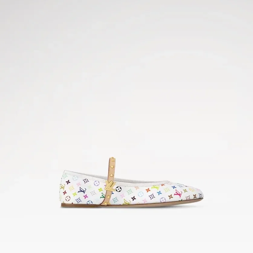 Louis Vuitton LV x TM Romy Flat Ballerina White 1AGVFM Louis Vuitton LV x TM Romy Flat Ballerina White 1AGVFM
