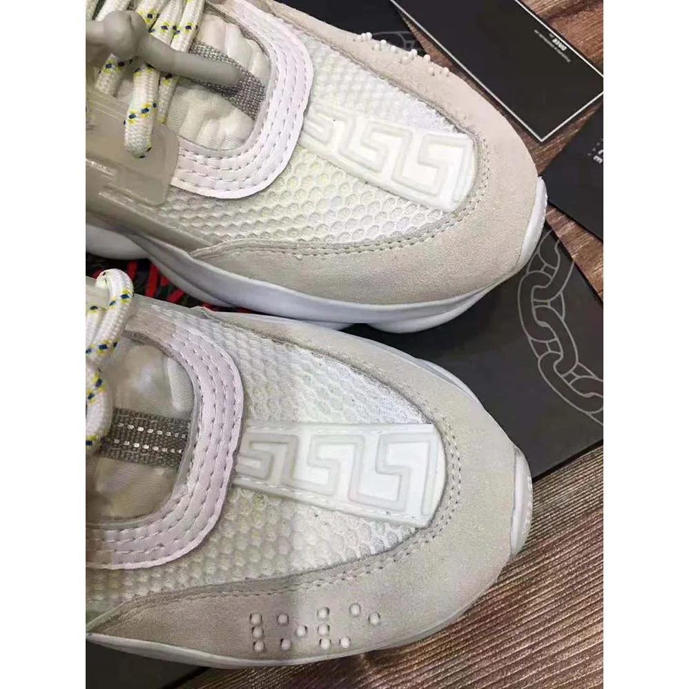 Versace Chain Reaction Sneakers for Men in White Versace Chain Reaction Sneakers for Men in White