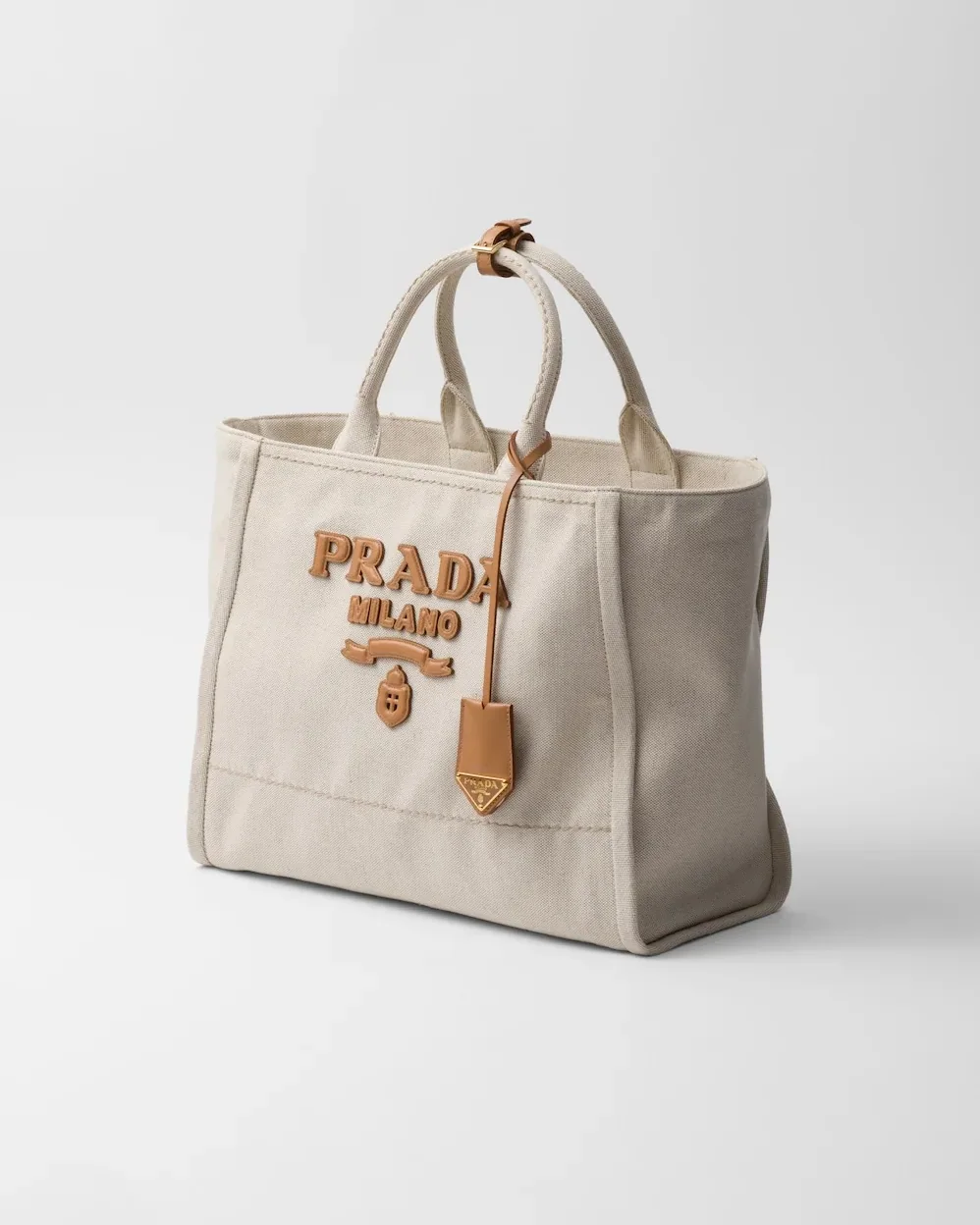 Prada Large Linen Blend Tote Bag Light Beige / 1BG473_2DLI_F0018_V_OHO