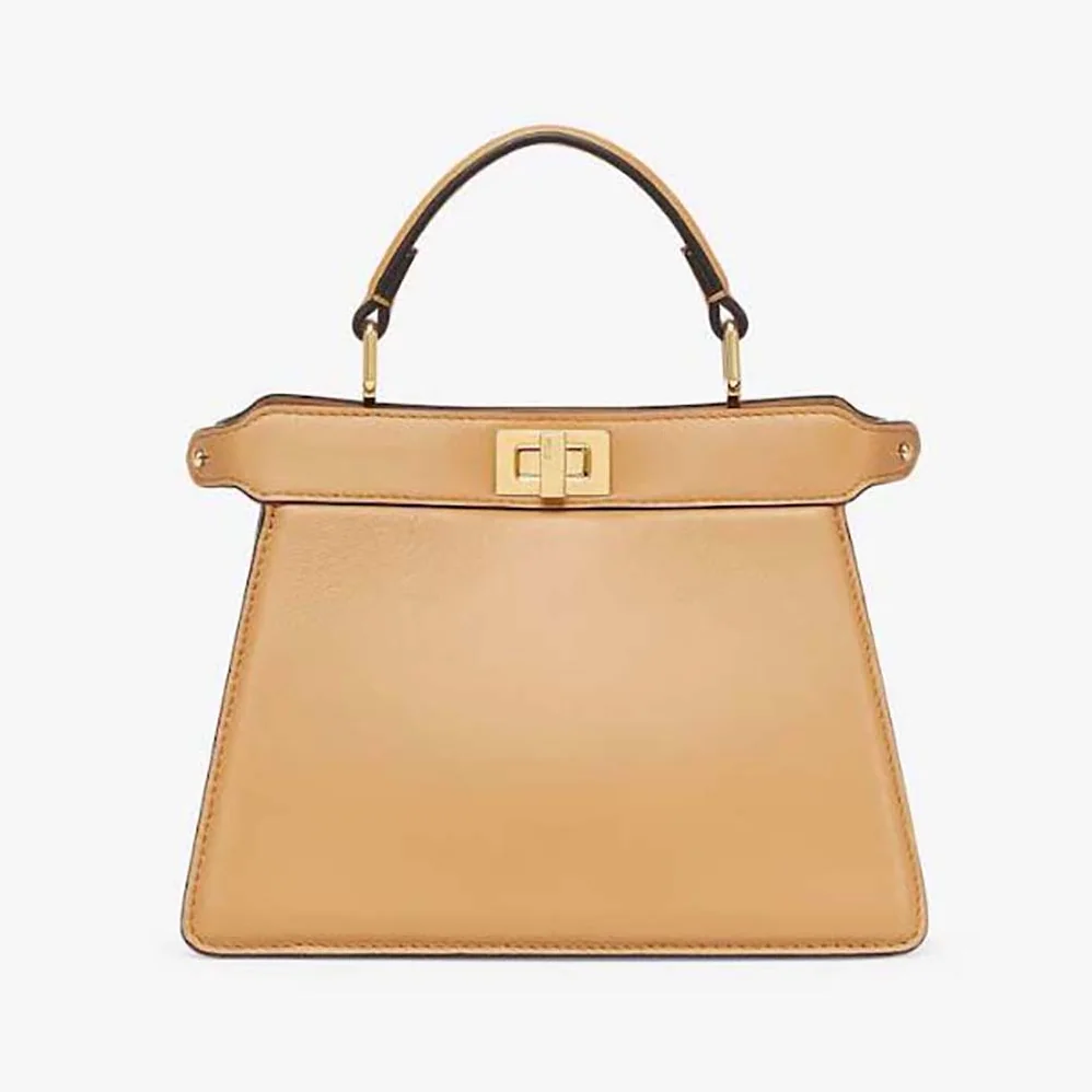 Fendi Peekaboo ISeeU Petite Beige Padded Nappa Leather Bag for Women
