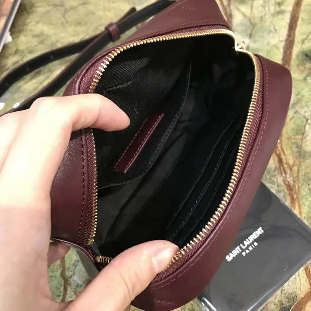 Saint Laurent YSL Lou Camera Bag Matelasse Leather for Women in Maroon