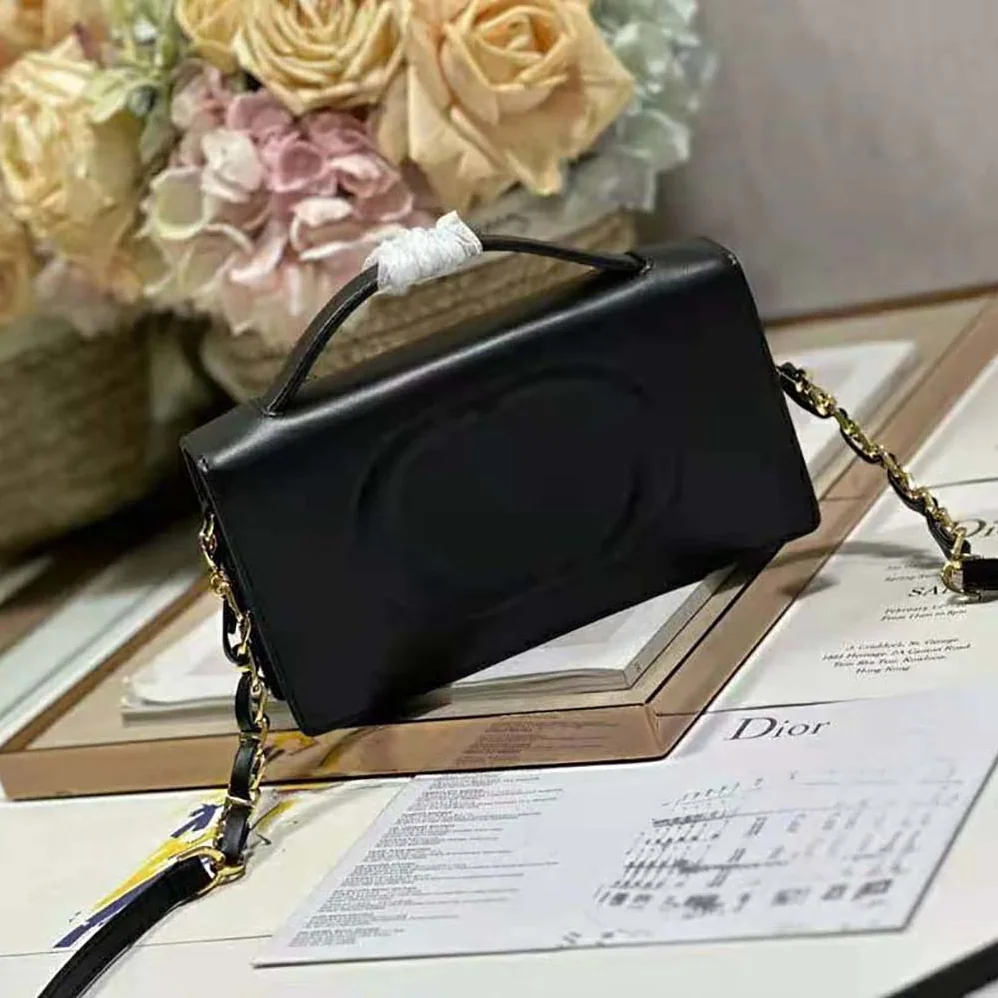 Dior CD Signature Mini Bag Black Calfskin with Embossed CD Signature for Women