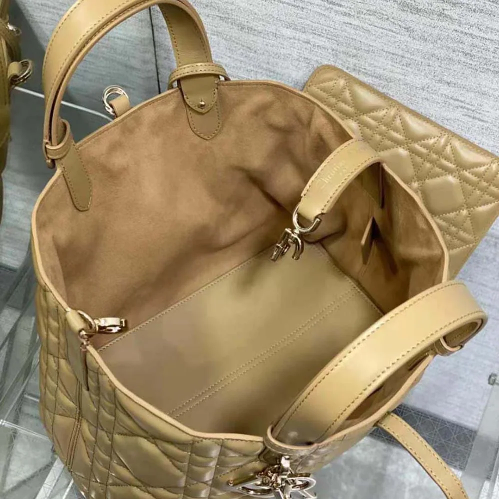 Dior Medium Dior Toujours Bag Medium Tan Macrocannage Calfskin for Women