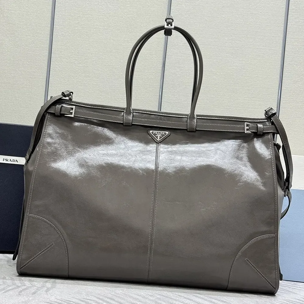 Prada Bonnie Leather Tote Bag for Unisex in Clay