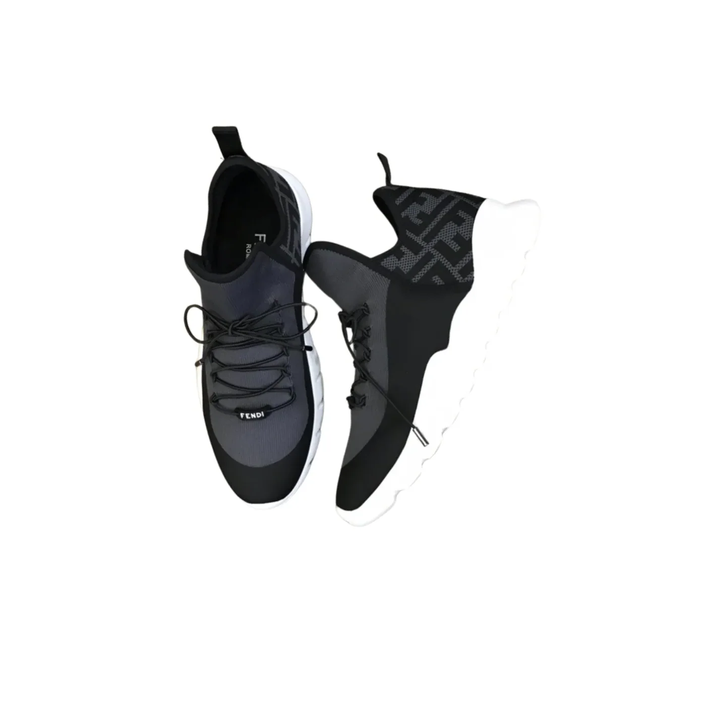 Fendi FD Technical Mesh High in Tops Sneakers Grey Fendi FD Technical Mesh High in Tops Sneakers Grey