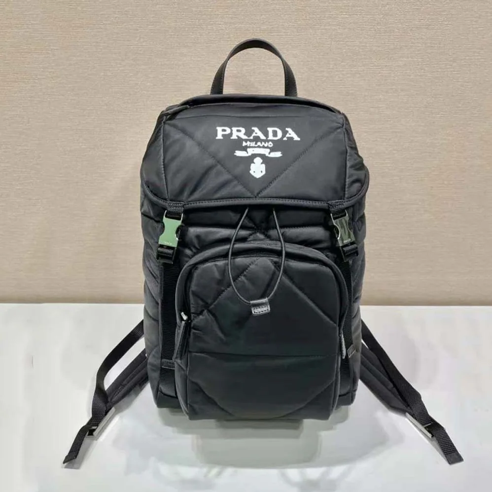 Prada Re-Nylon Padded Backpack with Hood for Women