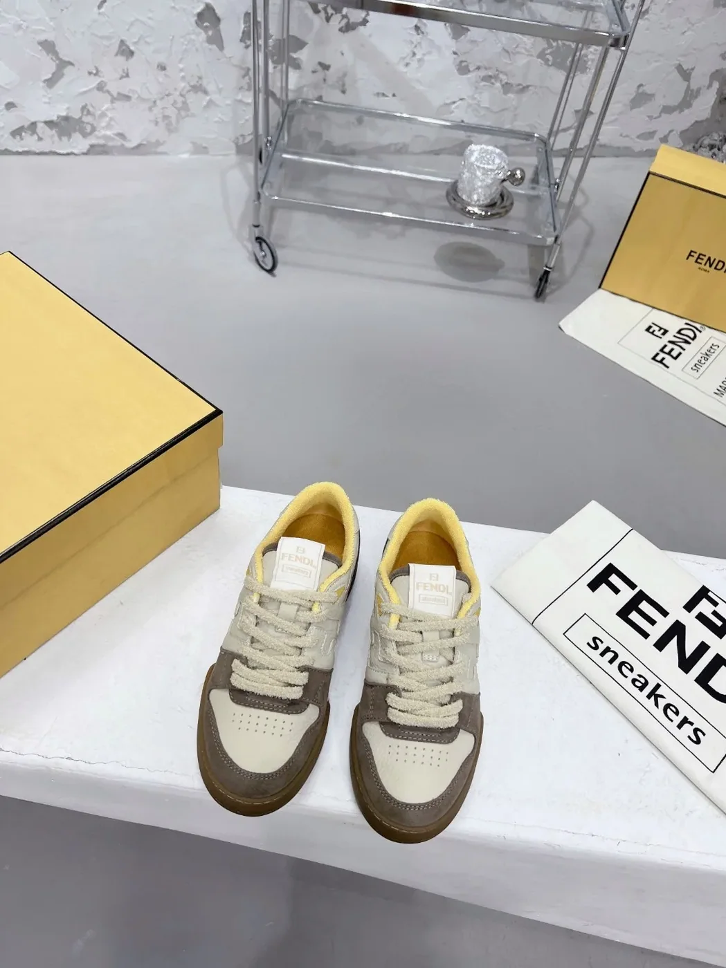 Fendi FD Fendi Match Low Tops Sneakers Brown 7E1493AHH2F1FHU