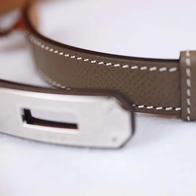 Hermes Kelly Belt in Leather for Women in Silver