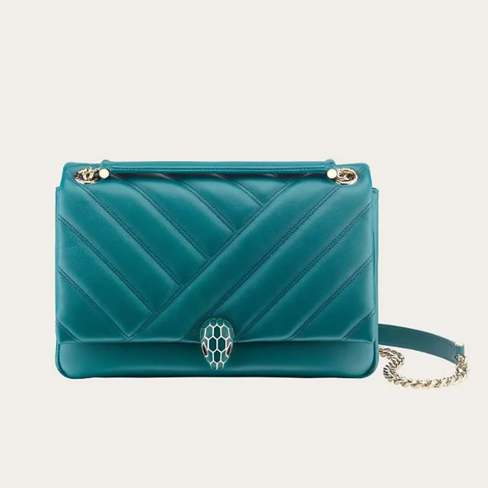 Bvlgari Serpenti Cabochon Shoulder Bag for Women in Green