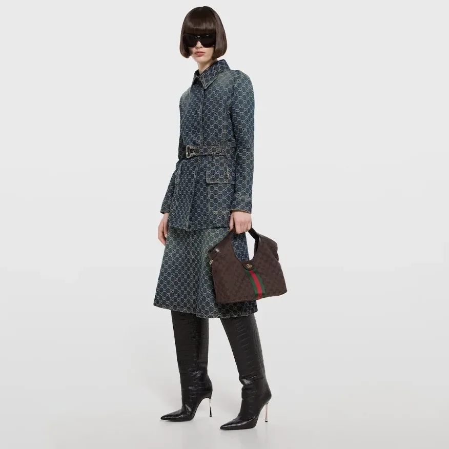 Gucci Giglio Small Tote Bag in Dark Brown Gold Hardware Gucci Giglio Small Tote Bag in Dark Brown Gold Hardware