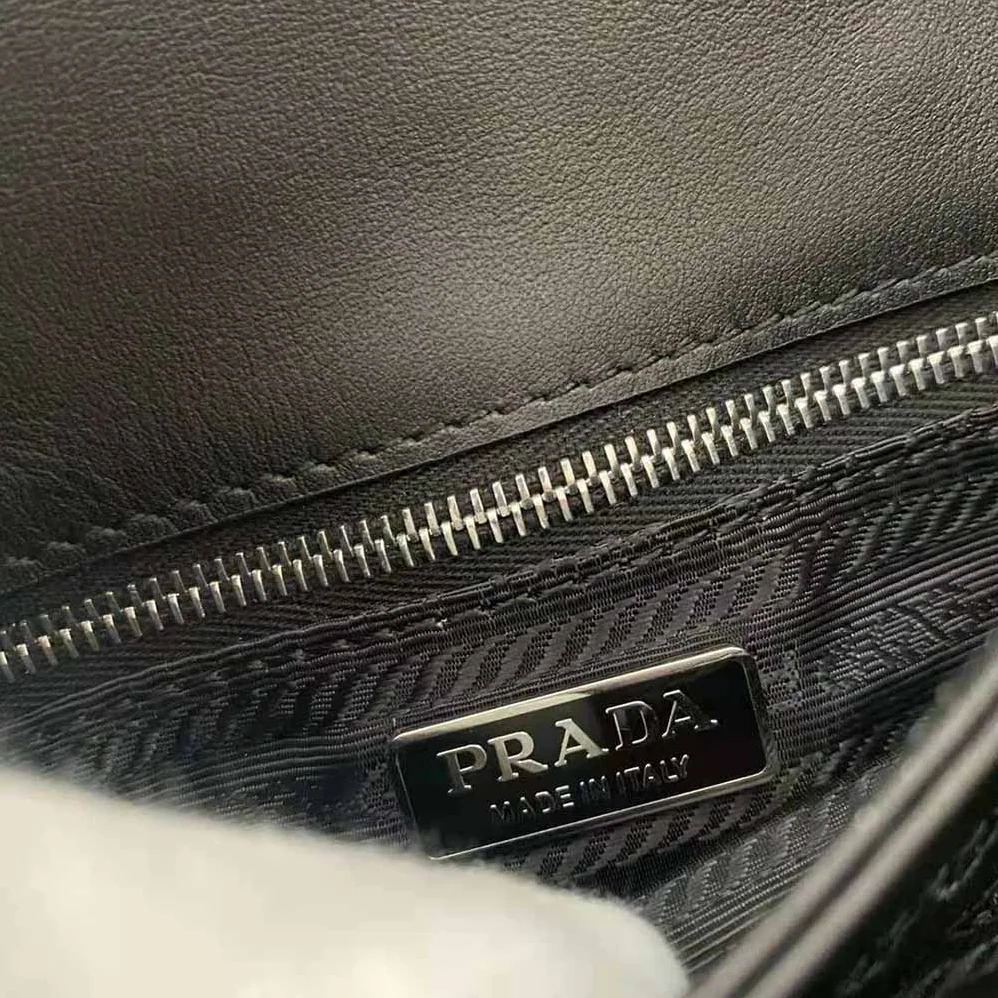 Prada Nylon and Saffiano Leather Shoulder Bag for Women in Black