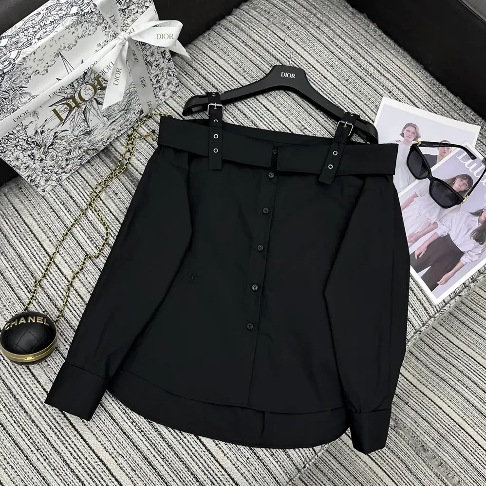 Dior Blouse Black Cotton Poplin for Women Dior Blouse Black Cotton Poplin for Women